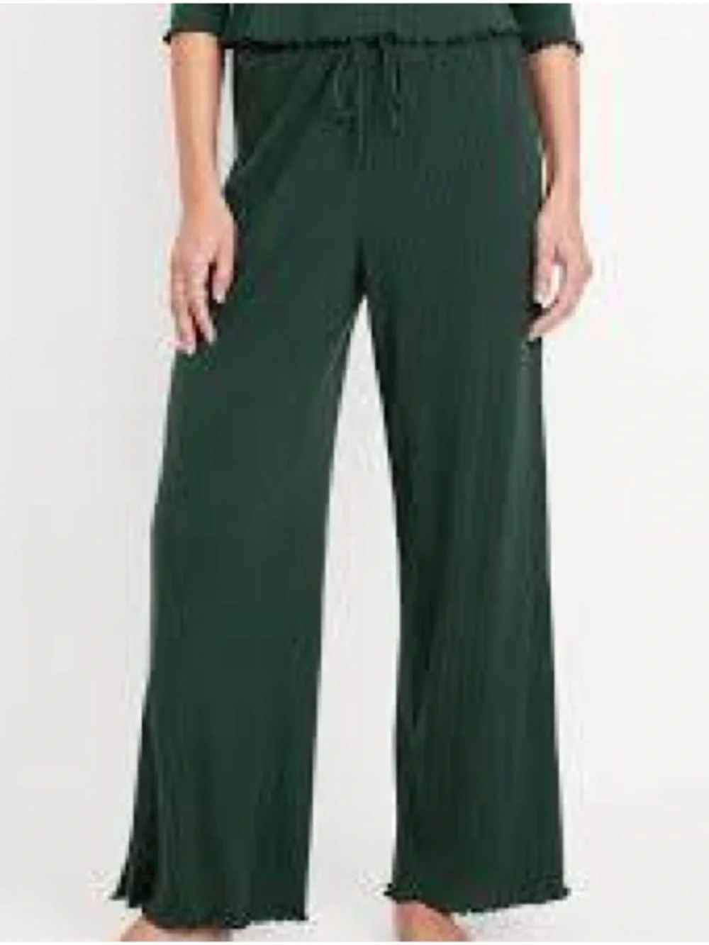 Old Navy Dark Green Ribbed Knit Pant w Drawstring Waist/Size Women’s Medium